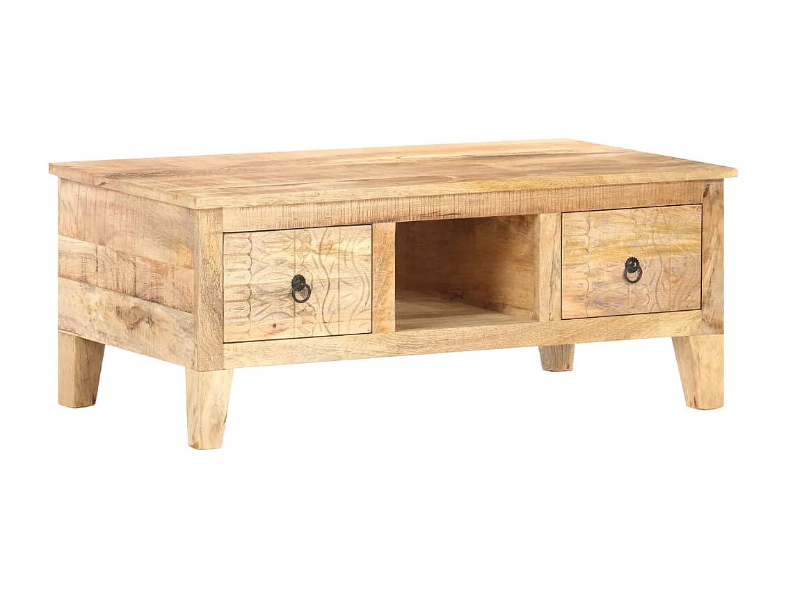 Couchtisch 100x55x40 cm Rohes Mangoholz