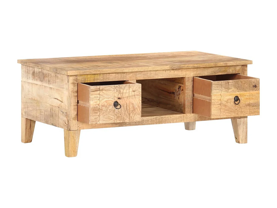 Couchtisch 100x55x40 cm Rohes Mangoholz