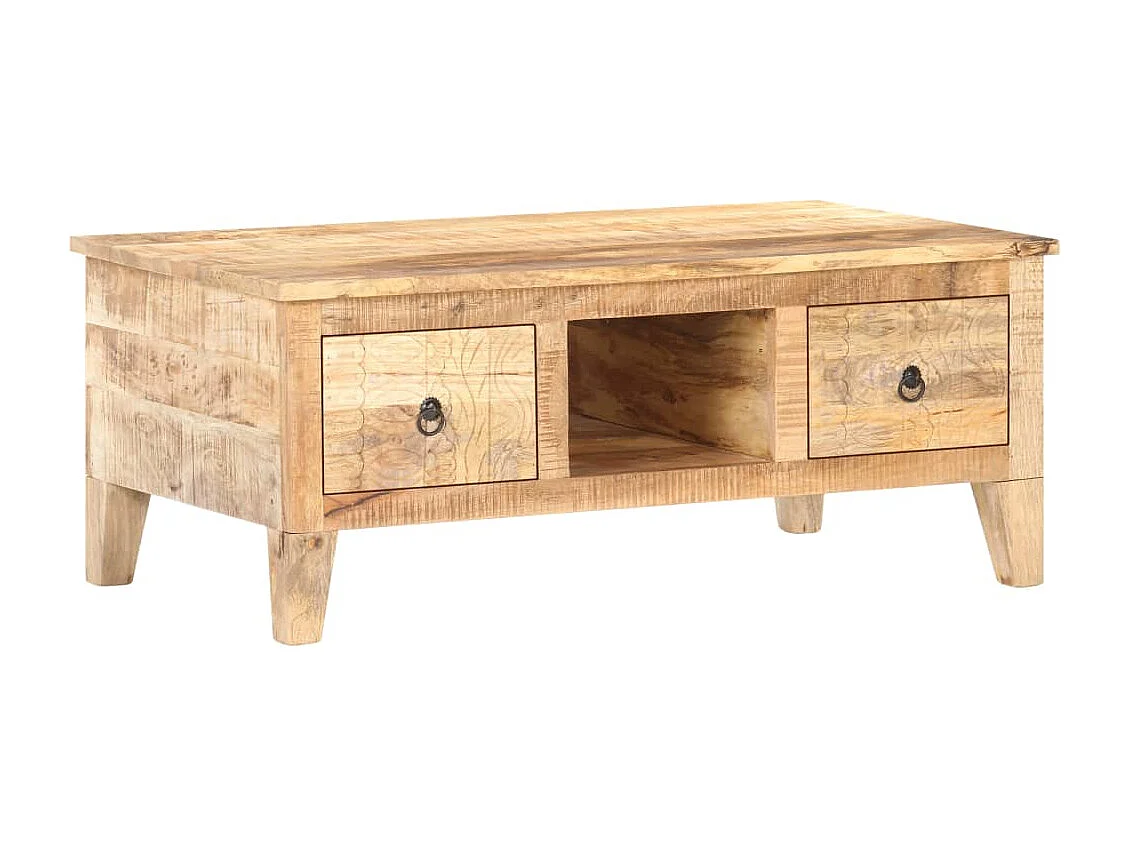 Couchtisch 100x55x40 cm Rohes Mangoholz