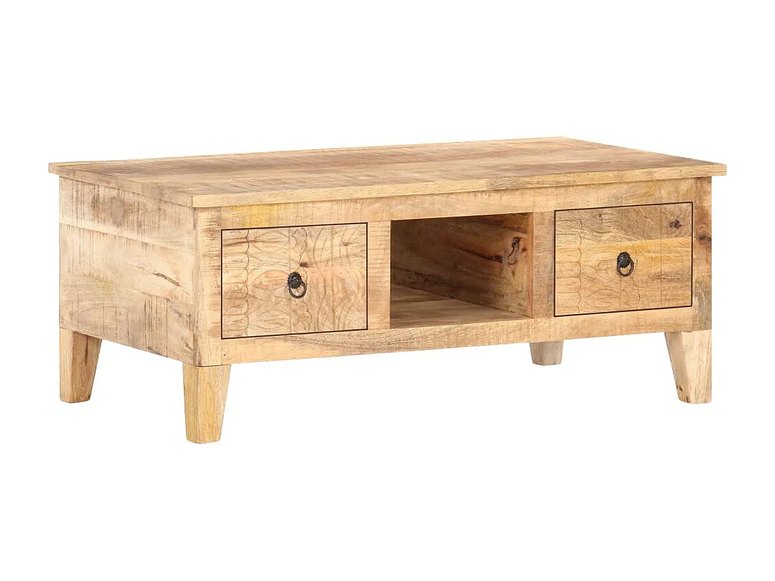 Couchtisch 100x55x40 cm Rohes Mangoholz
