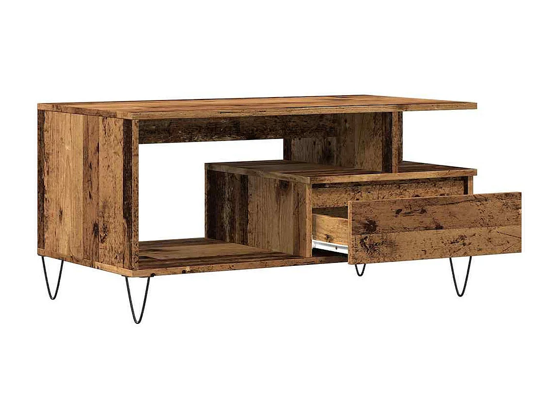 Tavolino in legno vecchio 90x49x45 cm in legno ingegnerizzato