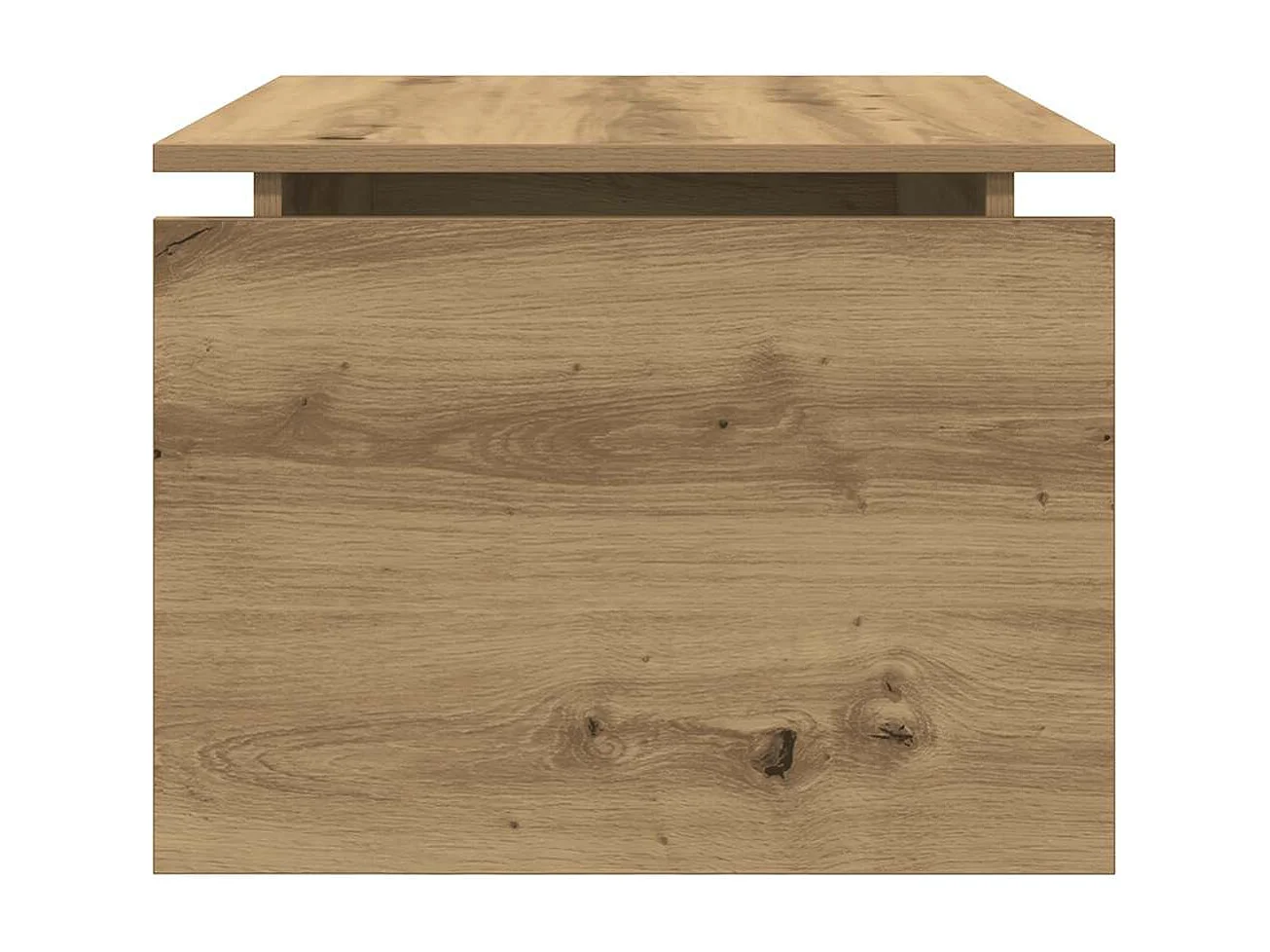 Table basse chêne artisanal 68x50x38 cm bois d'ingénierie