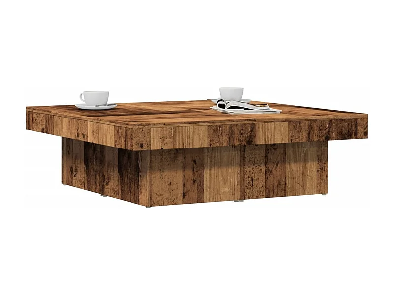 Mesa de centro madera vieja 90x90x28 cm madera contrachapada