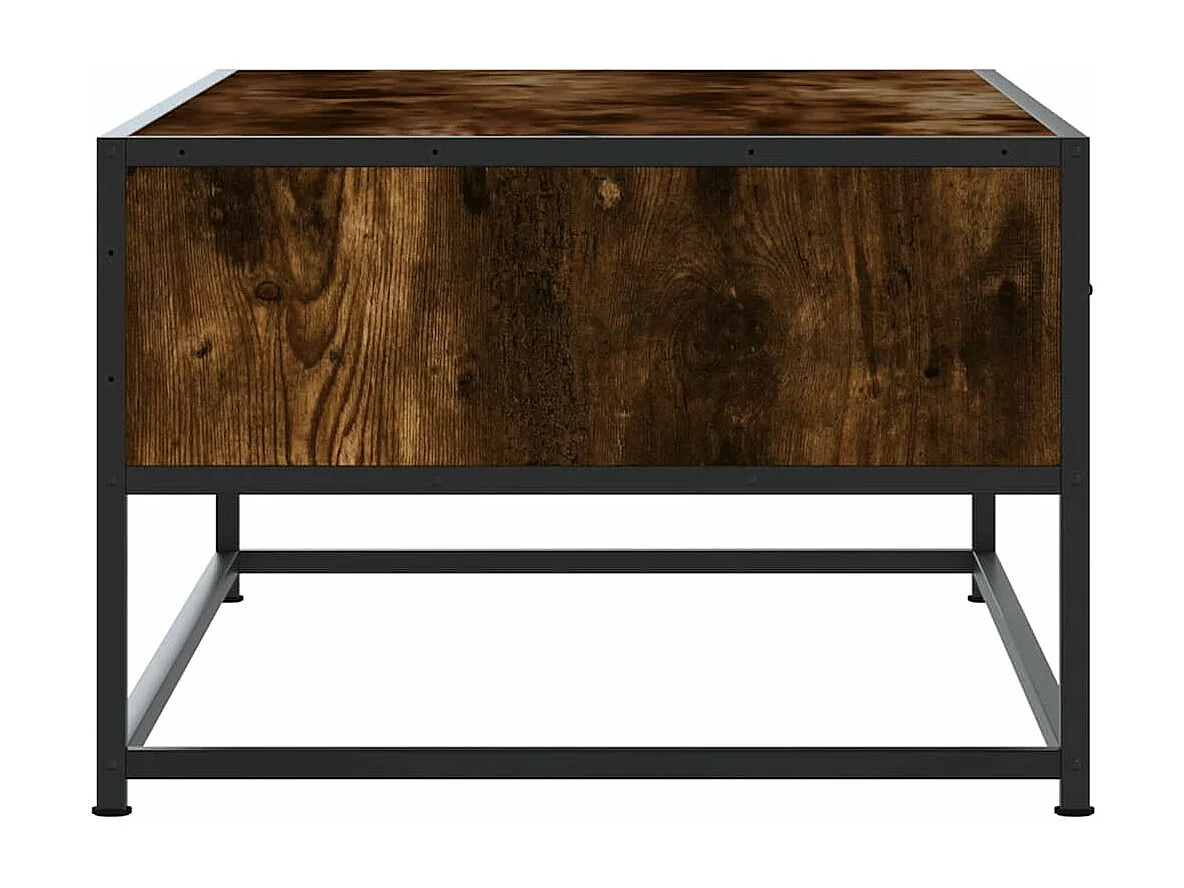 Table basse chêne fumé 100x50x35 cm bois d'ingénierie et métal