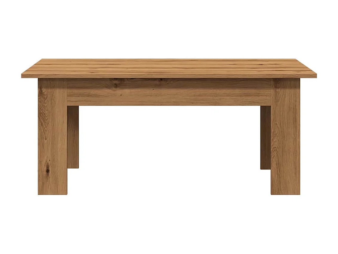 Table basse chêne artisanal 100x60x42 cm bois d'ingénierie