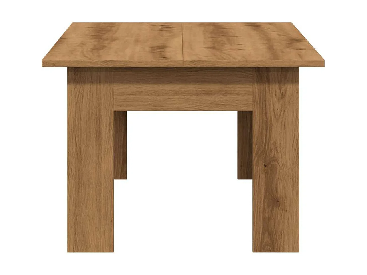 Table basse chêne artisanal 100x60x42 cm bois d'ingénierie