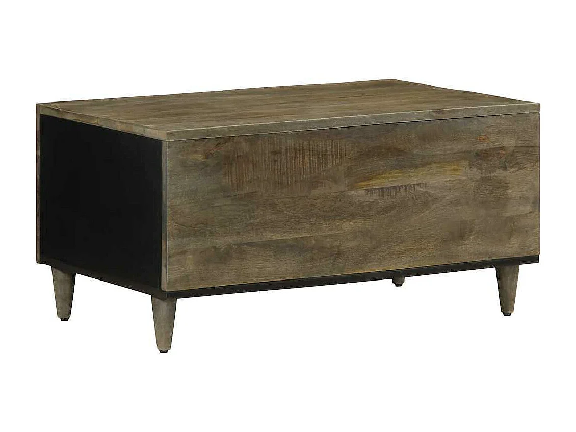 Table basse gris clair 80x50x40 cm bois de manguier massif