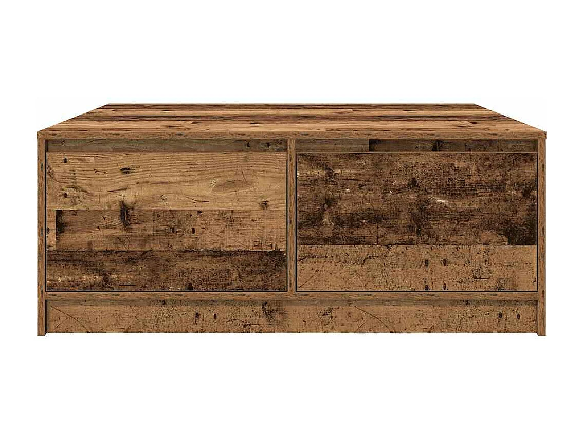 Table basse avec tiroirs vieux bois 100x100x40 cm