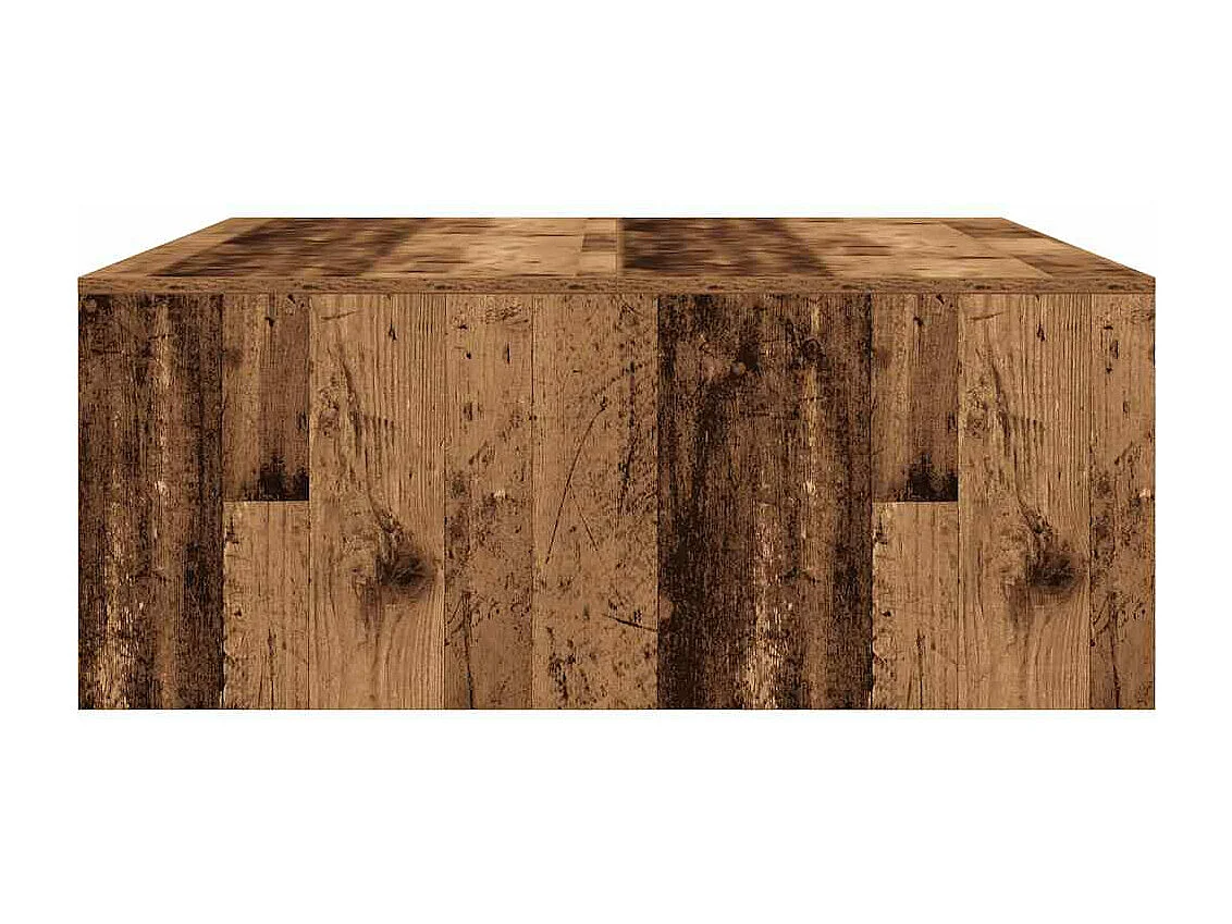 Table basse avec tiroirs vieux bois 100x100x40 cm