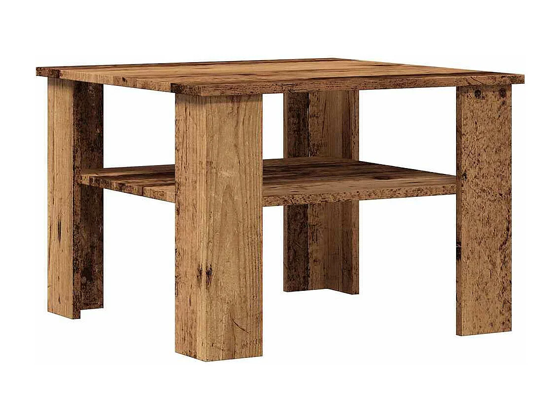 Tavolino in legno vecchio 60x60x42 cm in legno ingegnerizzato