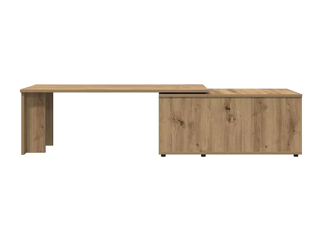 Table basse chêne artisanal 150x50x35 cm bois d'ingénierie
