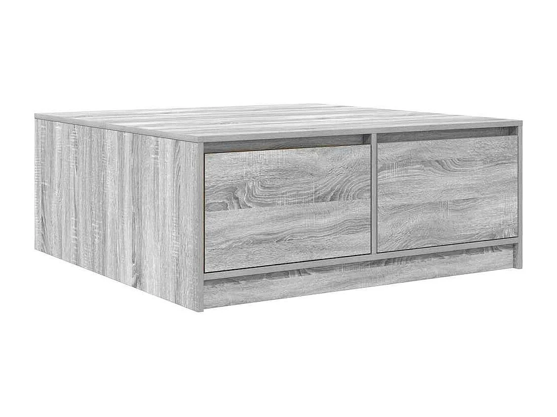 Mesa de centro com gavetas sonoma cinza 100x100x40 cm