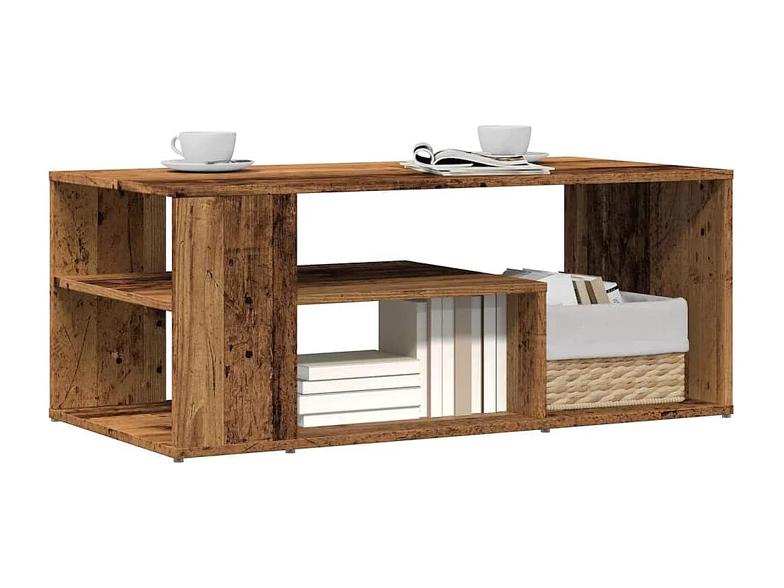 Table d'appoint vieux bois 100x50x40 cm bois d'ingénierie