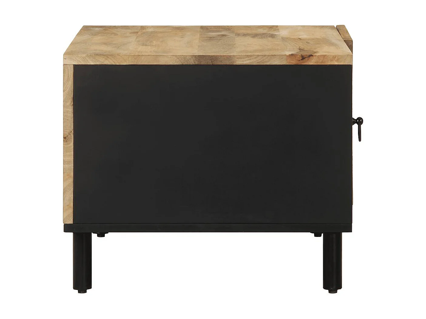 Table basse noir 80x50x40 cm bois de manguier massif brut