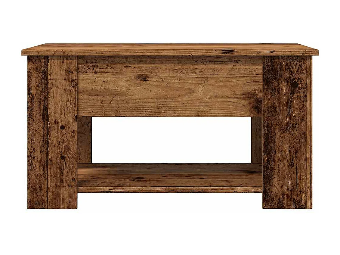 Table basse vieux bois 79x49x41 cm bois d'ingénierie