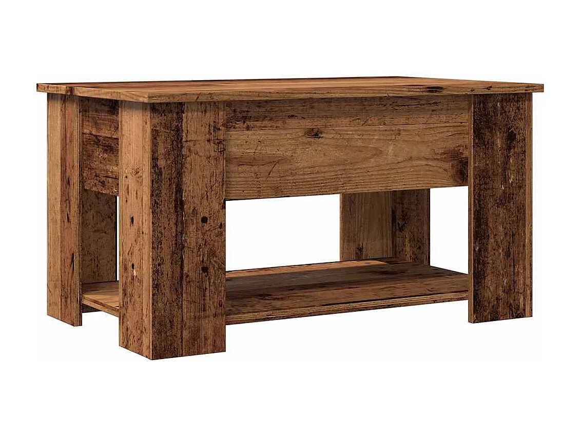 Table basse vieux bois 79x49x41 cm bois d'ingénierie