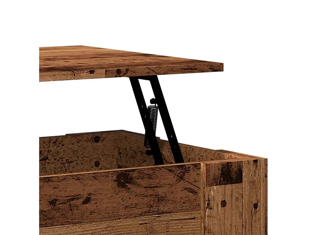 Table basse vieux bois 79x49x41 cm bois d'ingénierie