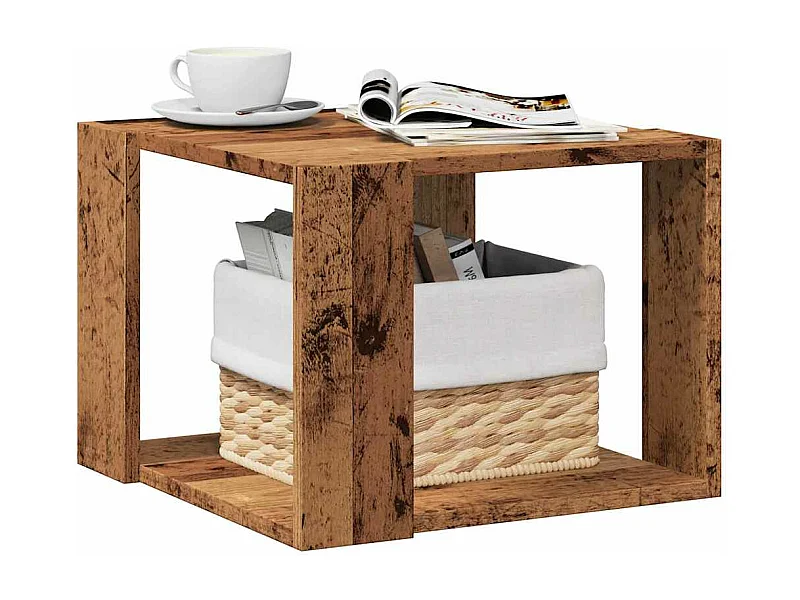 Table basse vieux bois 40x40x30 cm bois d'ingénierie