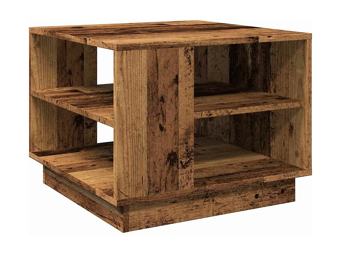 Table basse vieux bois 55x55x42 cm bois d'ingénierie
