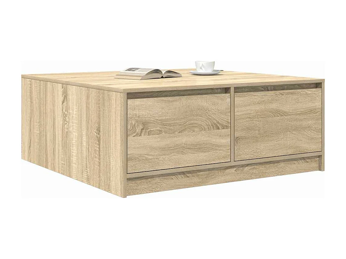 Mesa de centro com gavetas carvalho sonoma 100x100x40 cm