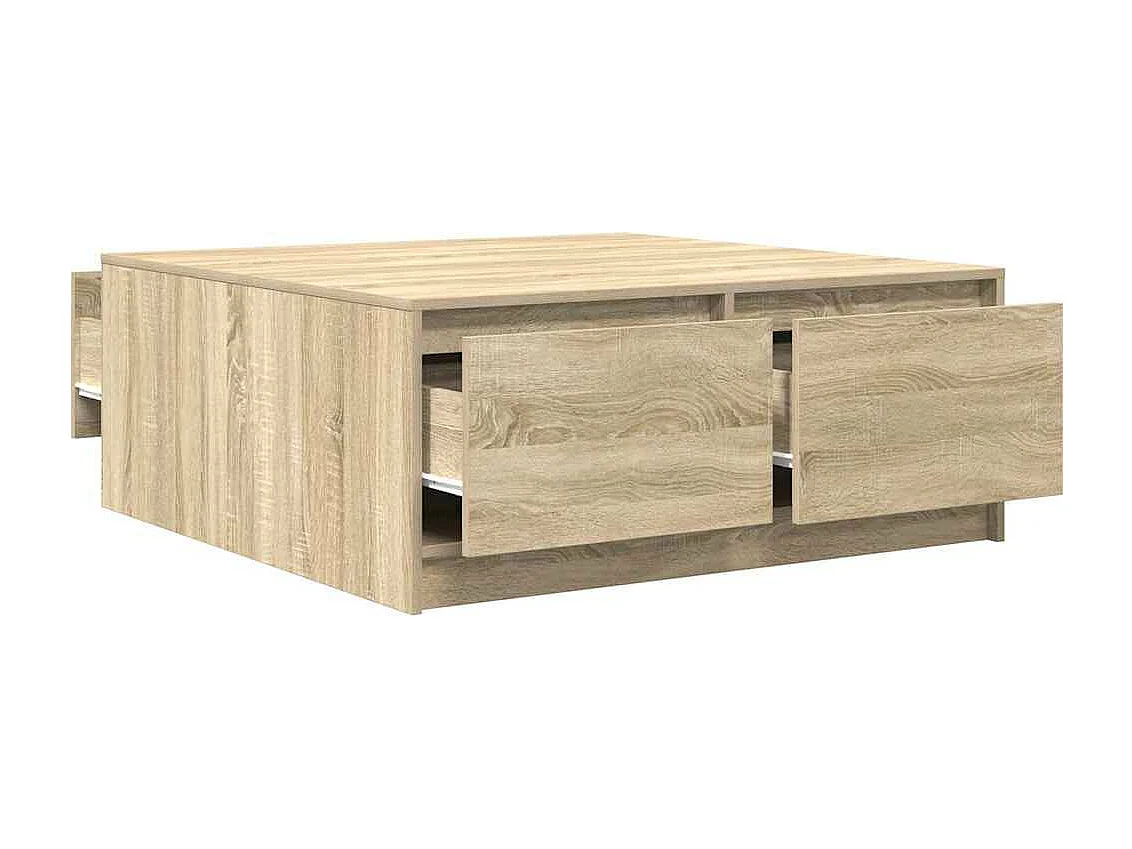 Mesa de centro com gavetas carvalho sonoma 100x100x40 cm