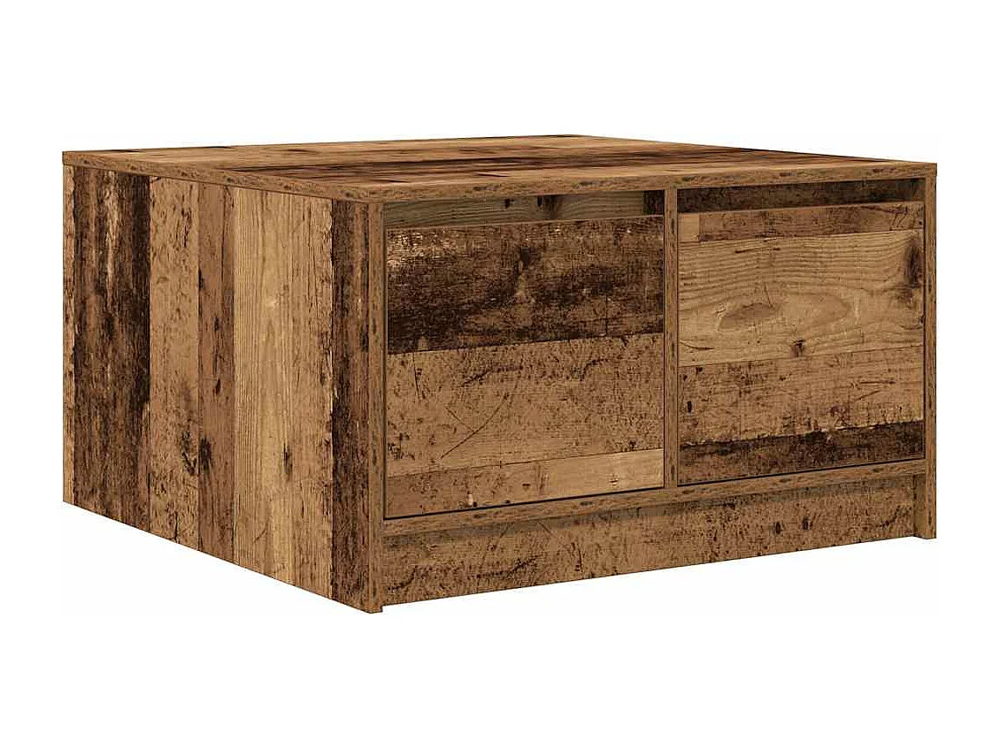 Tavolino con cassetti in legno vecchio 70,5x70x40 cm
