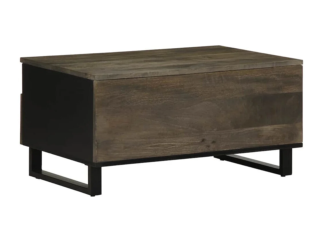 Table basse noir 80x54x40 cm bois massif de manguier
