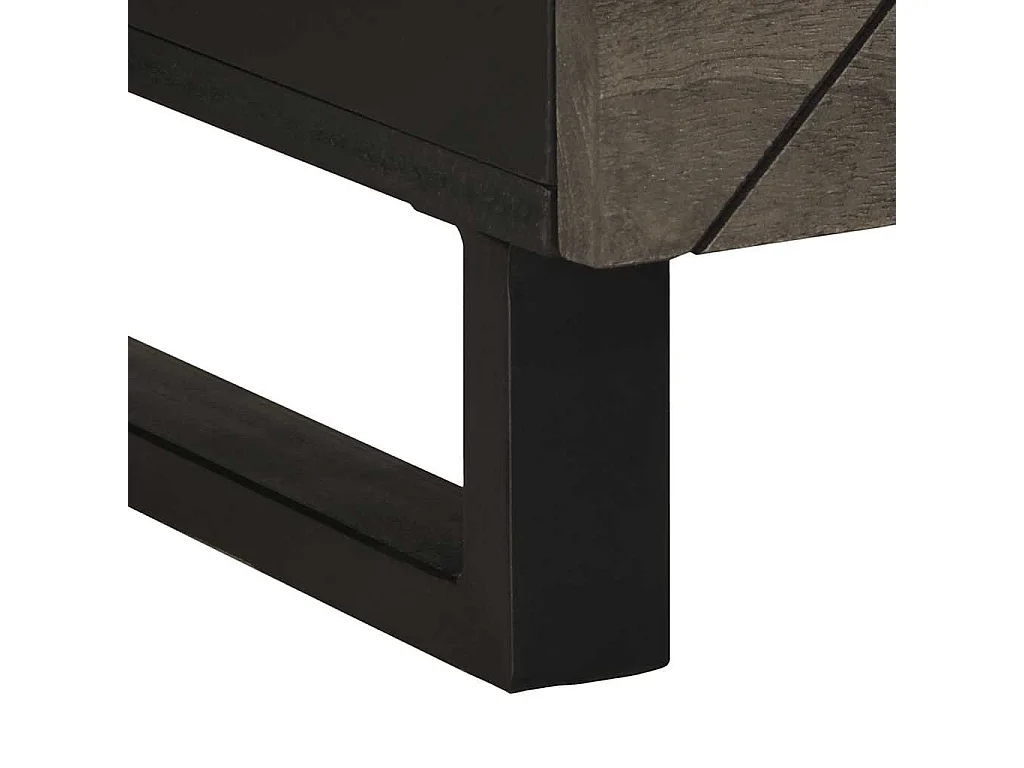 Table basse noir 80x54x40 cm bois massif de manguier
