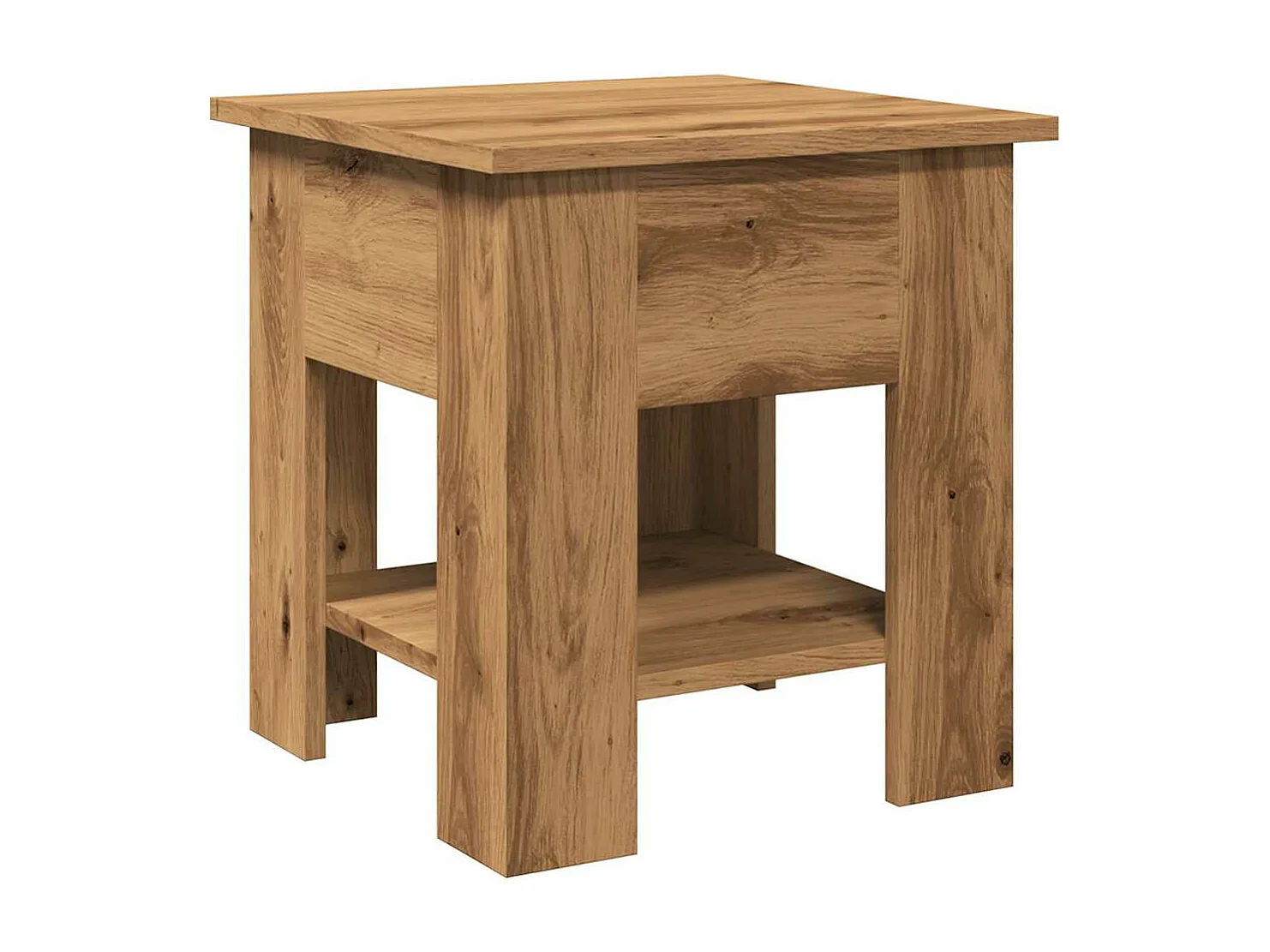 Couchtisch handgefertigt aus Eiche 40x40x42 cm Holzwerkstoff