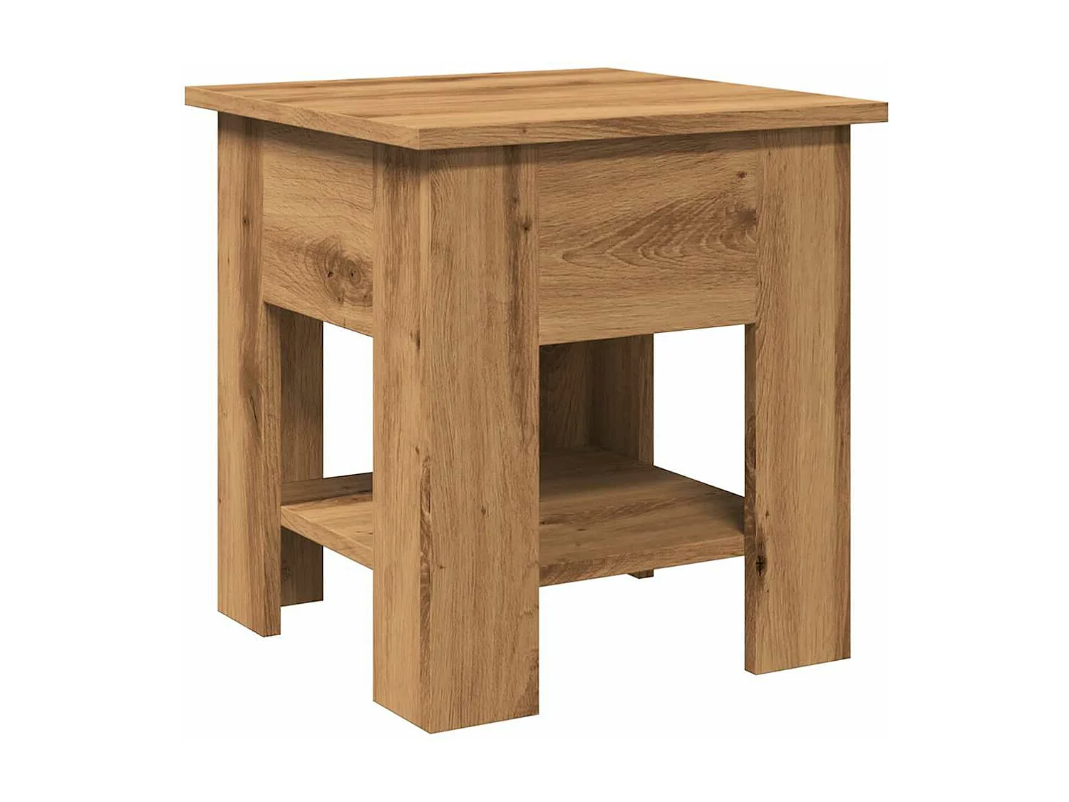 Couchtisch handgefertigt aus Eiche 40x40x42 cm Holzwerkstoff