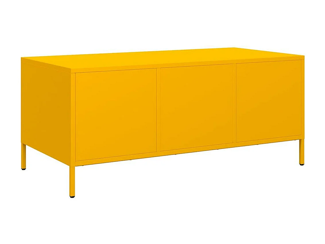 Table basse jaune moutarde 101,5x50x43,5cm acier laminé à froid