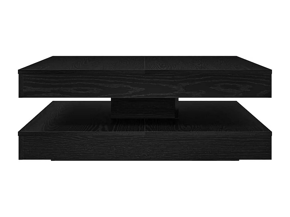 Mesa de centro giratoria 360 grados roble negro 90x90x34,5 cm