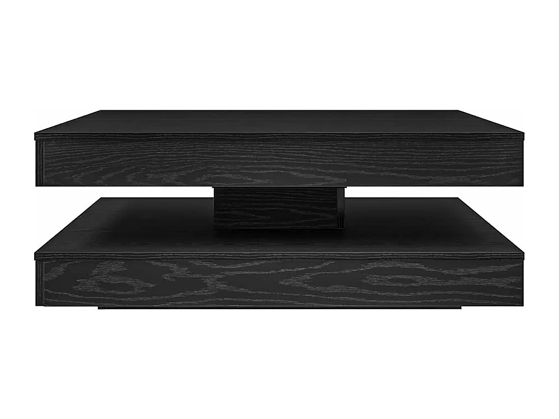Mesa de centro giratoria 360 grados roble negro 90x90x34,5 cm