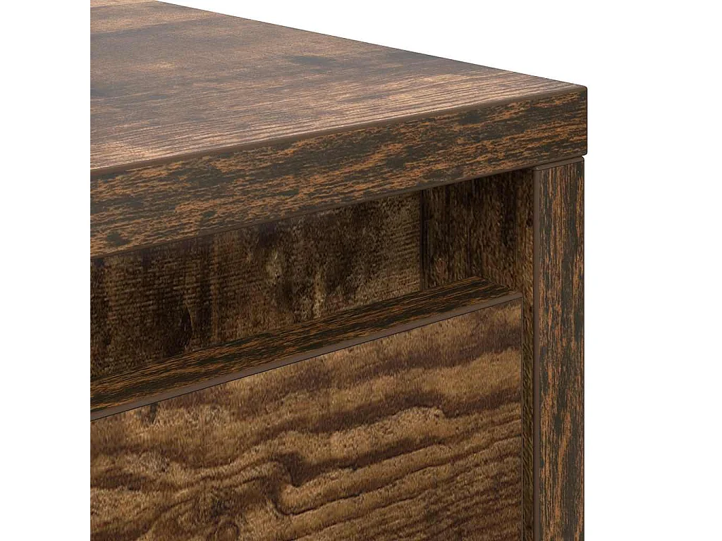 Mesa de centro con cajones roble ahumado 100x100x40 cm