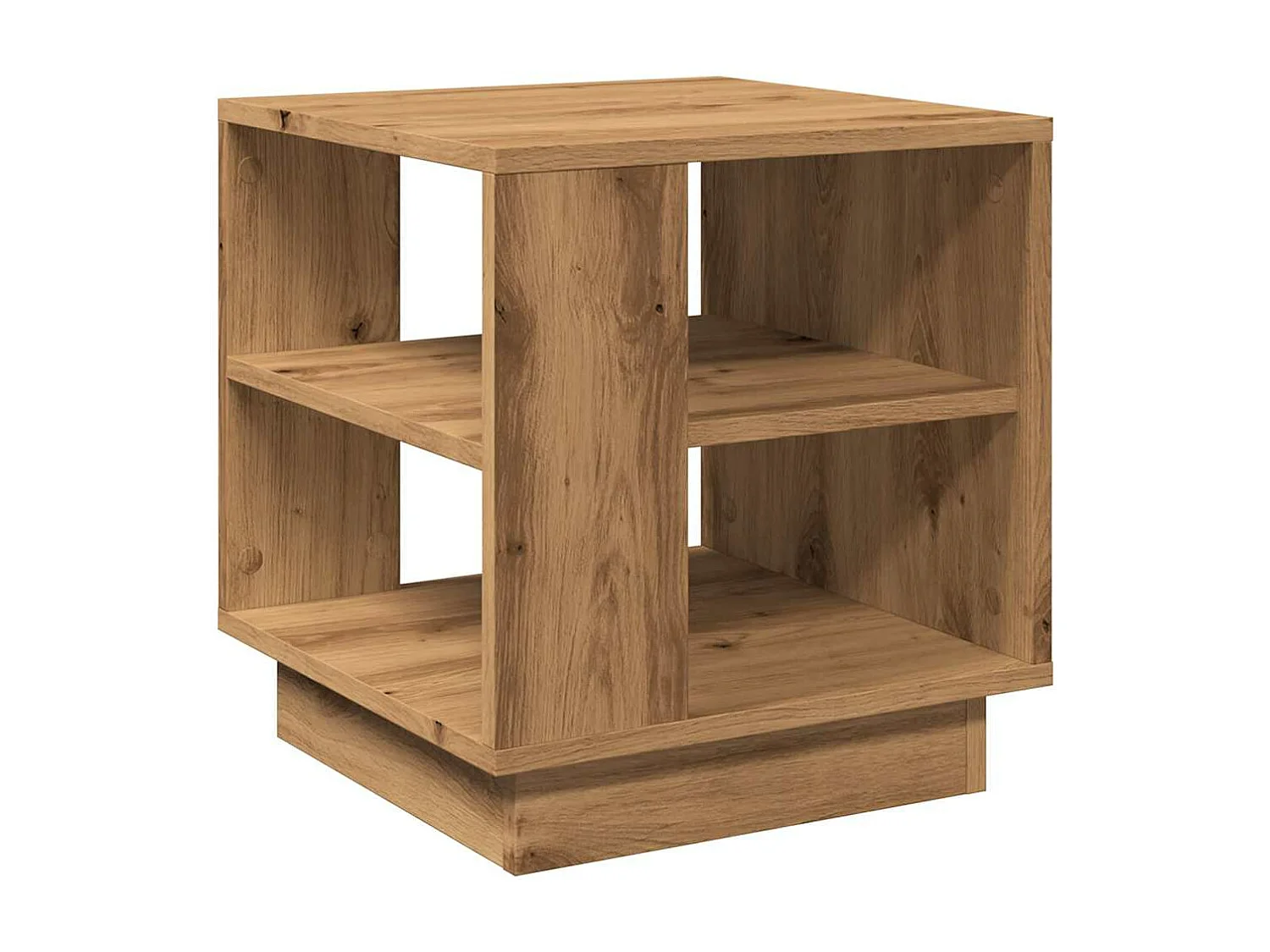 Table basse chêne artisanal 40x40x43 cm bois d'ingénierie