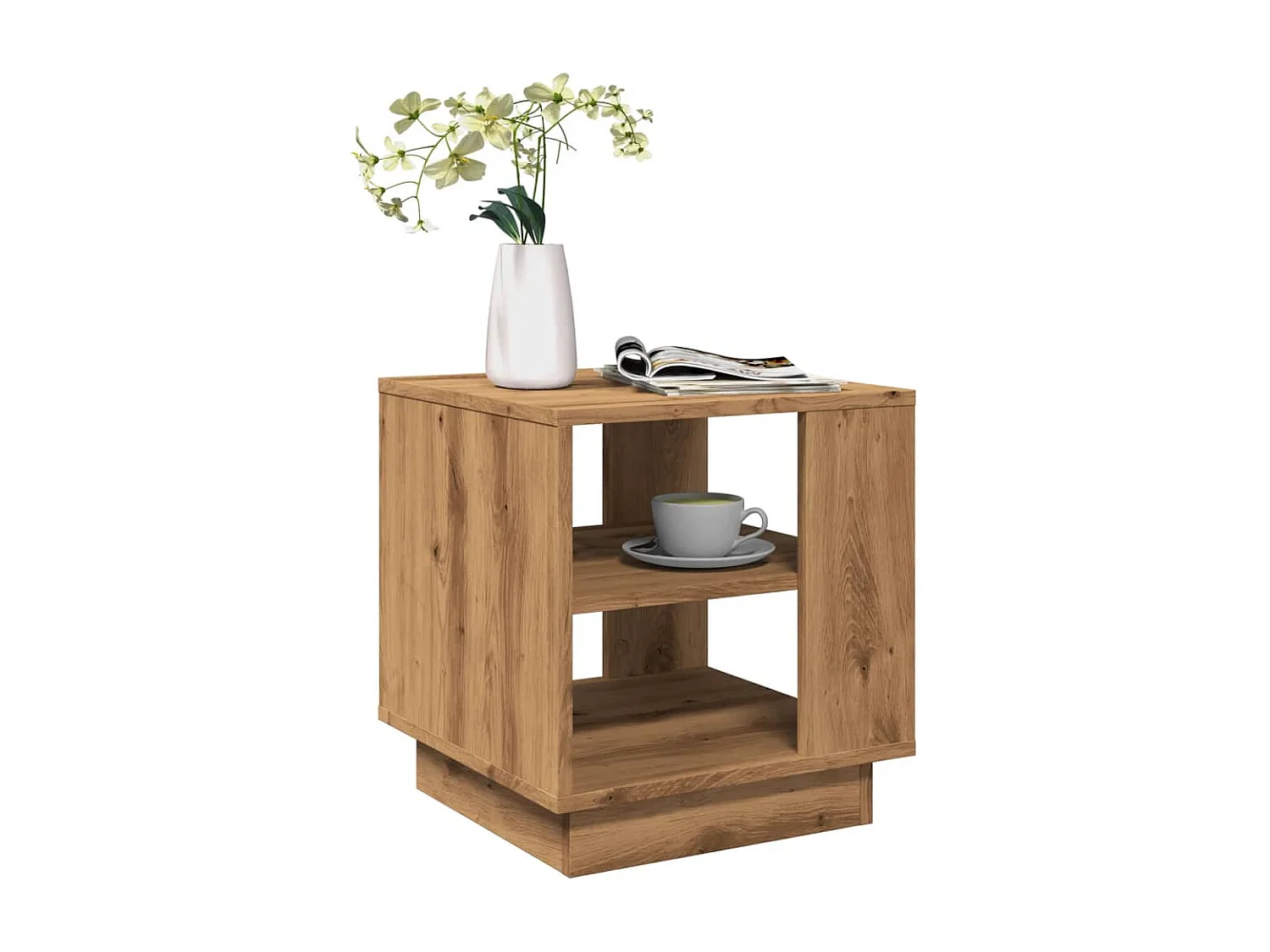 Couchtisch handgefertigt aus Eiche 40x40x43 cm Holzwerkstoff