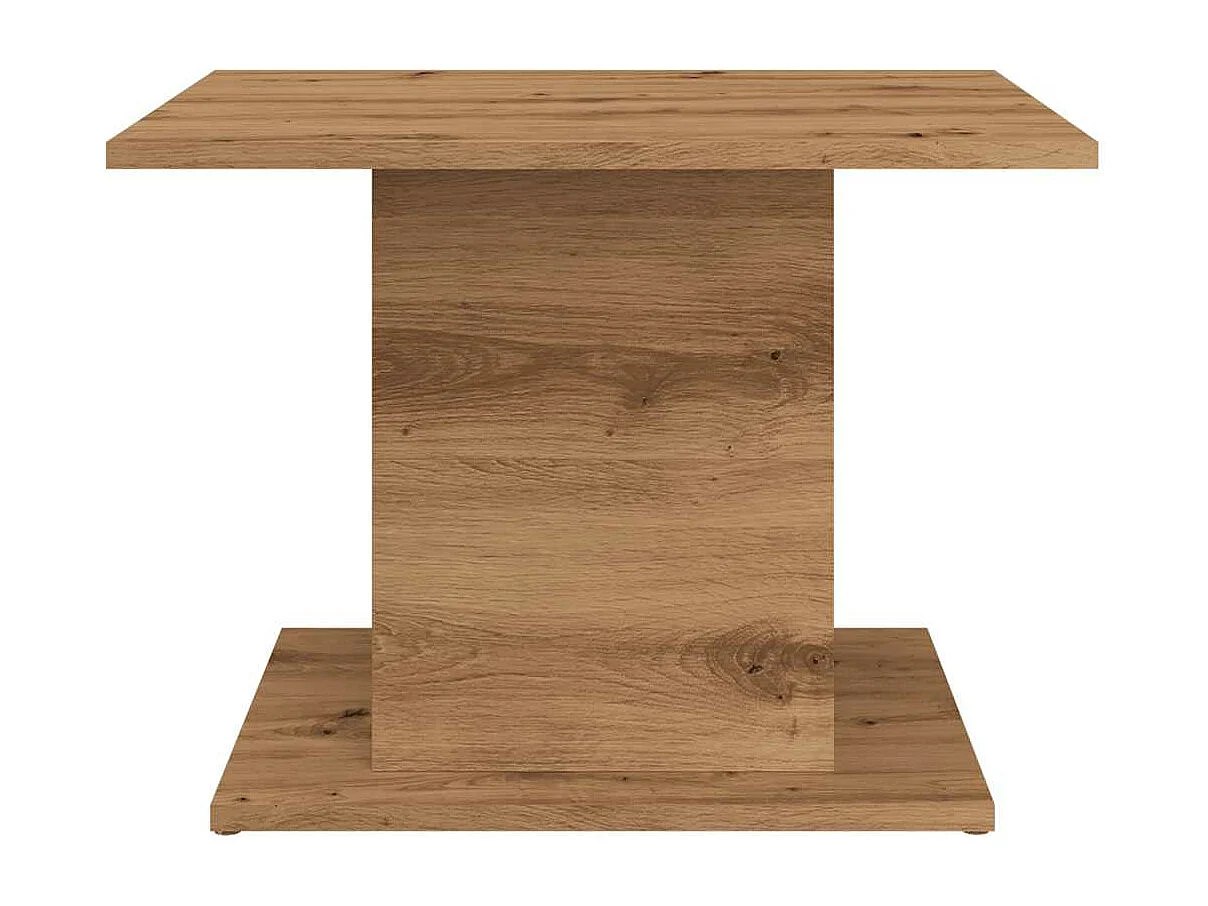 Table basse chêne artisanal 55,5x55,5x40 cm bois d'ingénierie