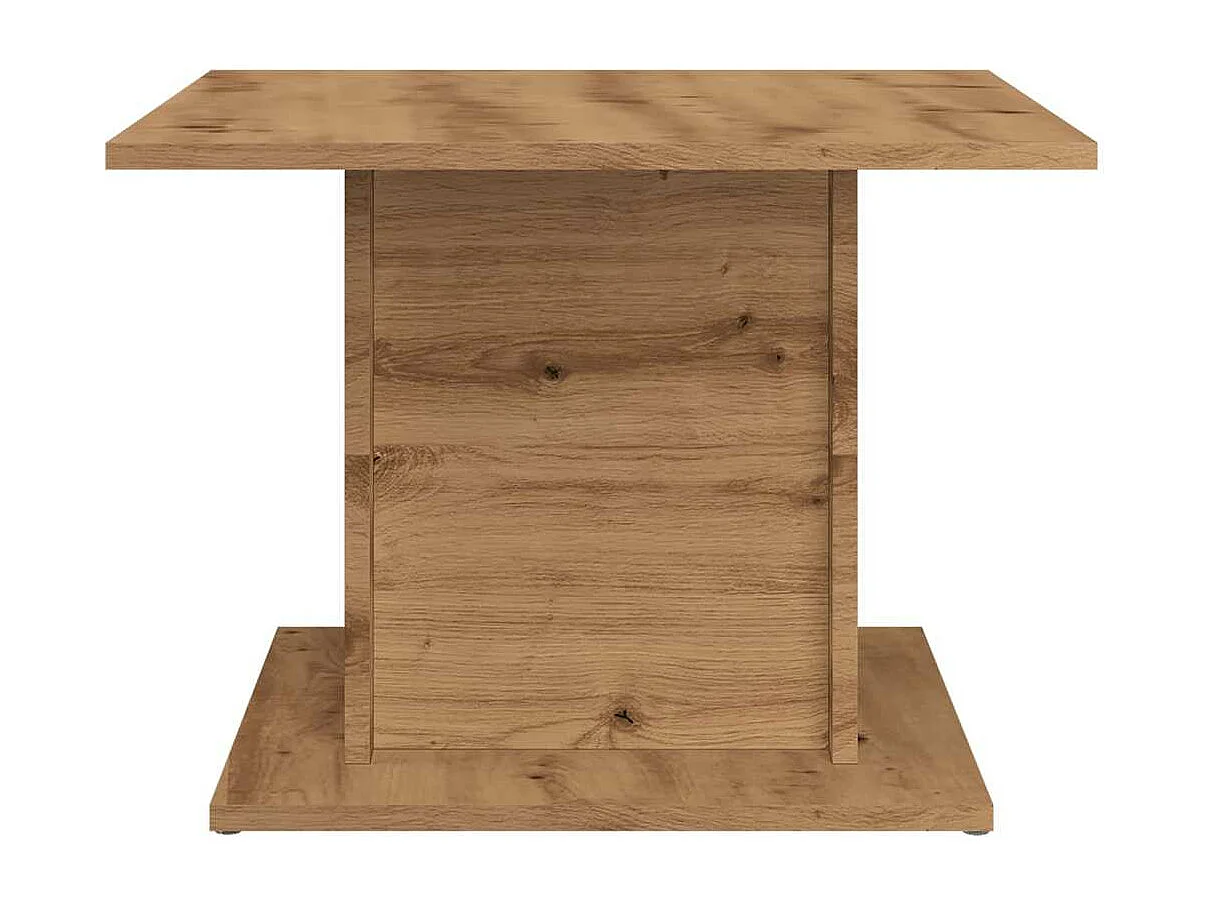 Table basse chêne artisanal 55,5x55,5x40 cm bois d'ingénierie