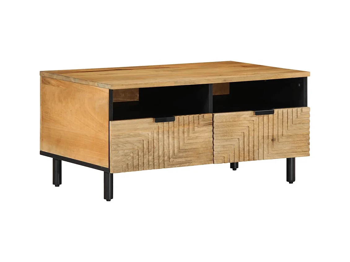 Table basse marron 80x54x40 cm bois massif de manguier