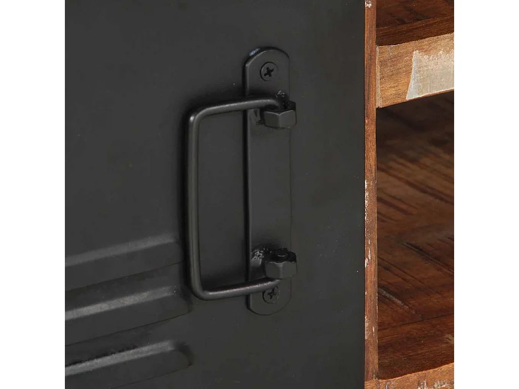 Tavolino multicolore 90x50x36 cm in legno massello di recupero