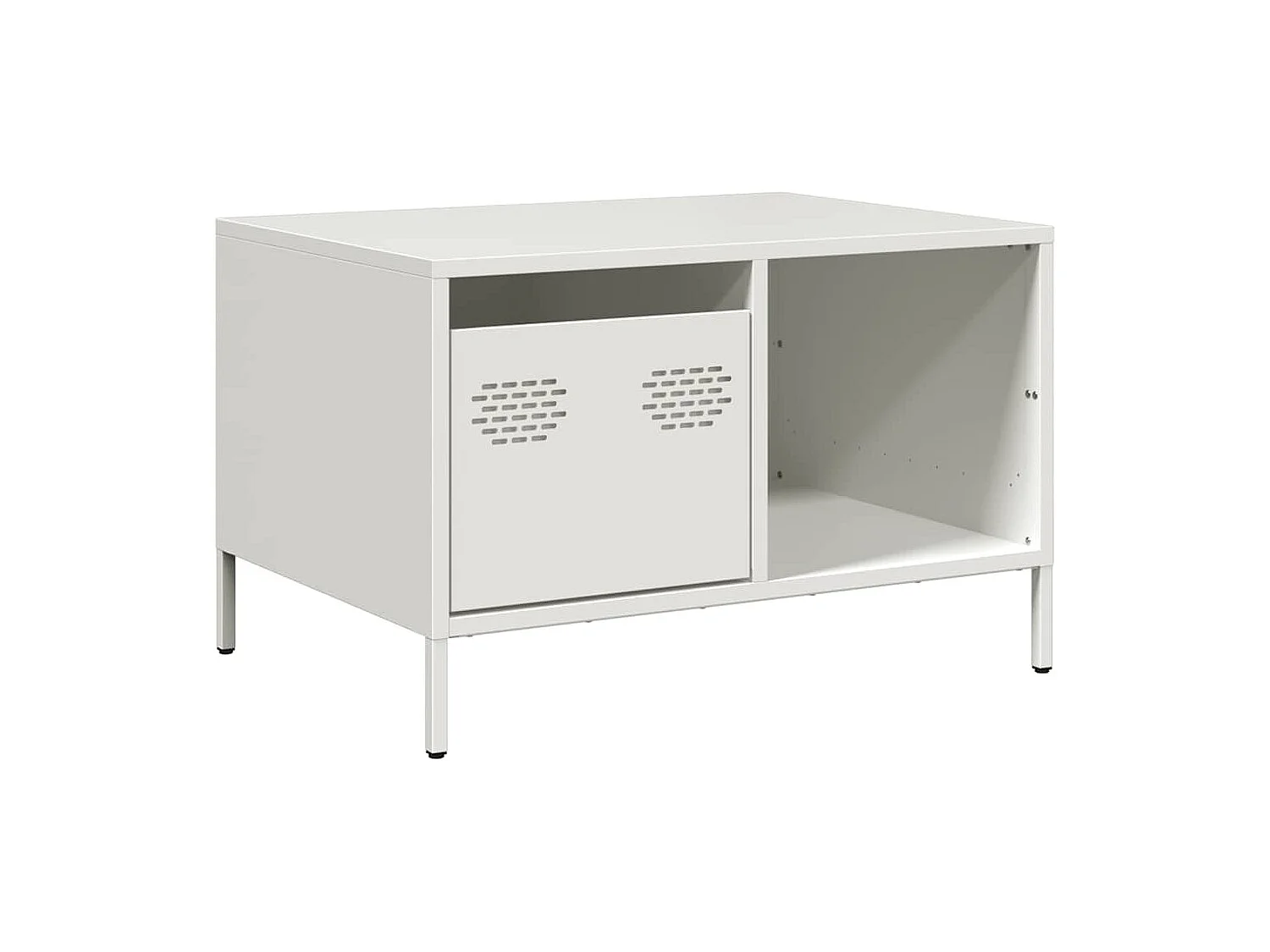 Table basse blanc 68,5x50x43,5 cm acier laminé à froid