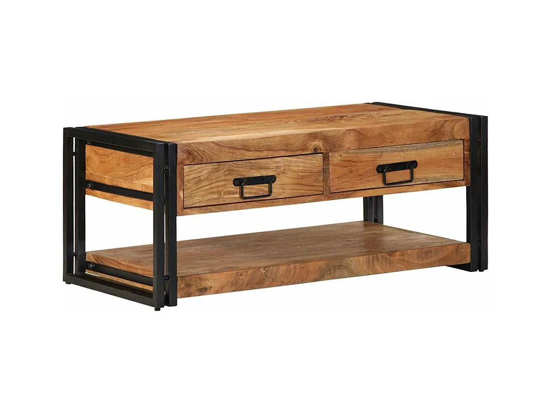 Table basse 90x50x38 cm bois massif acacia