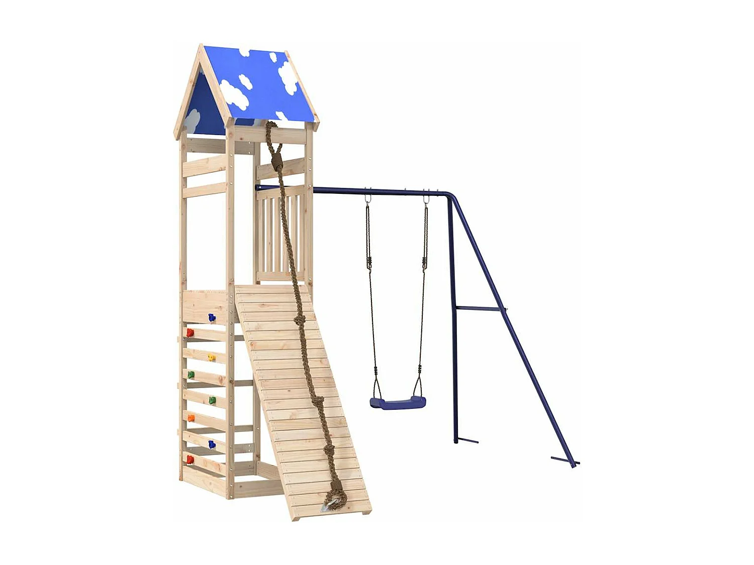 Parco giochi all'aperto in legno massello di pino