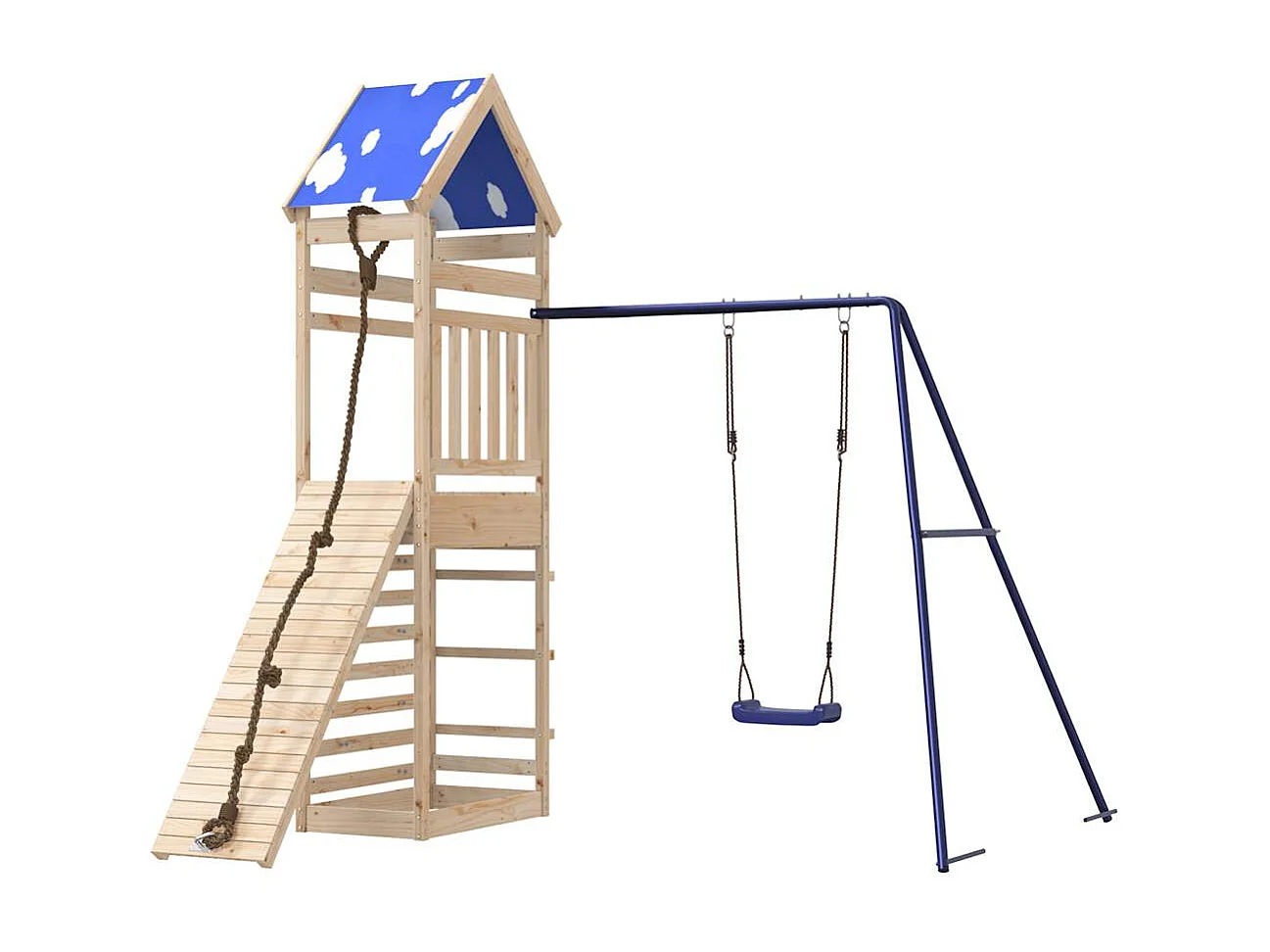 Parco giochi all'aperto in legno massello di pino