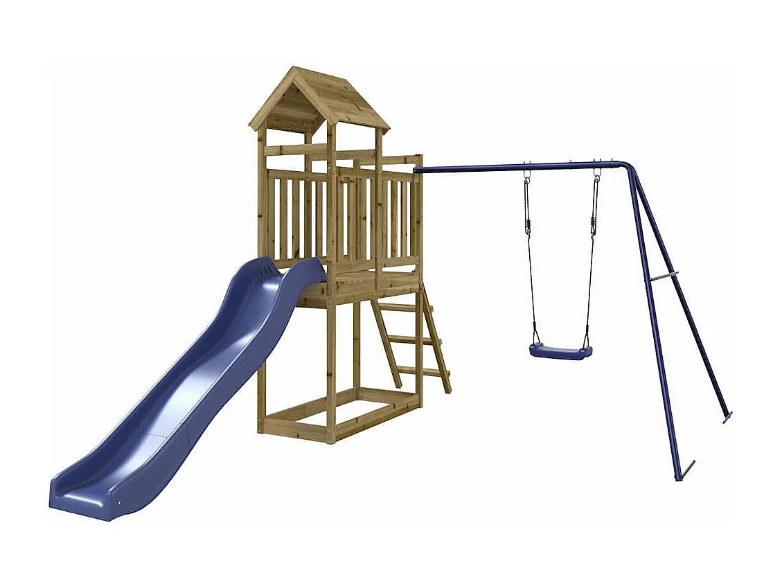 Parco giochi all'aperto in legno di pino impregnato