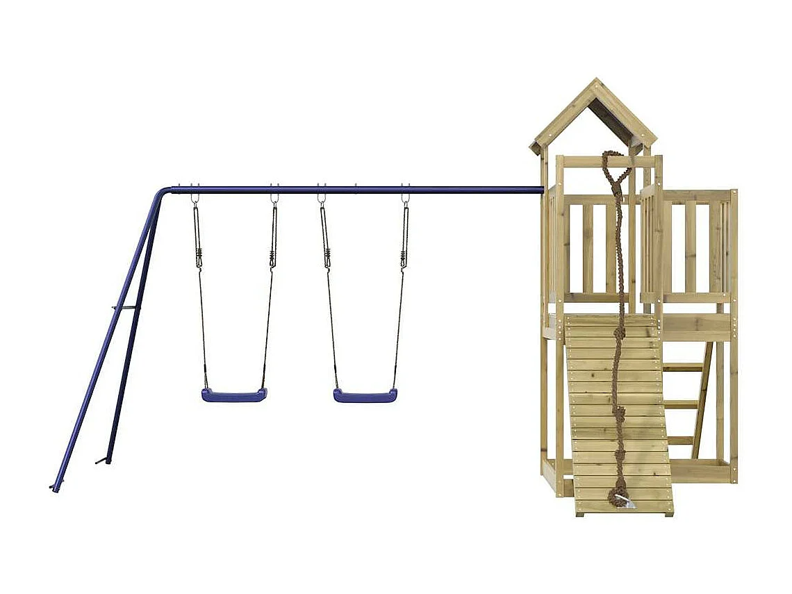 Parque infantil exterior em madeira de pinho impregnada