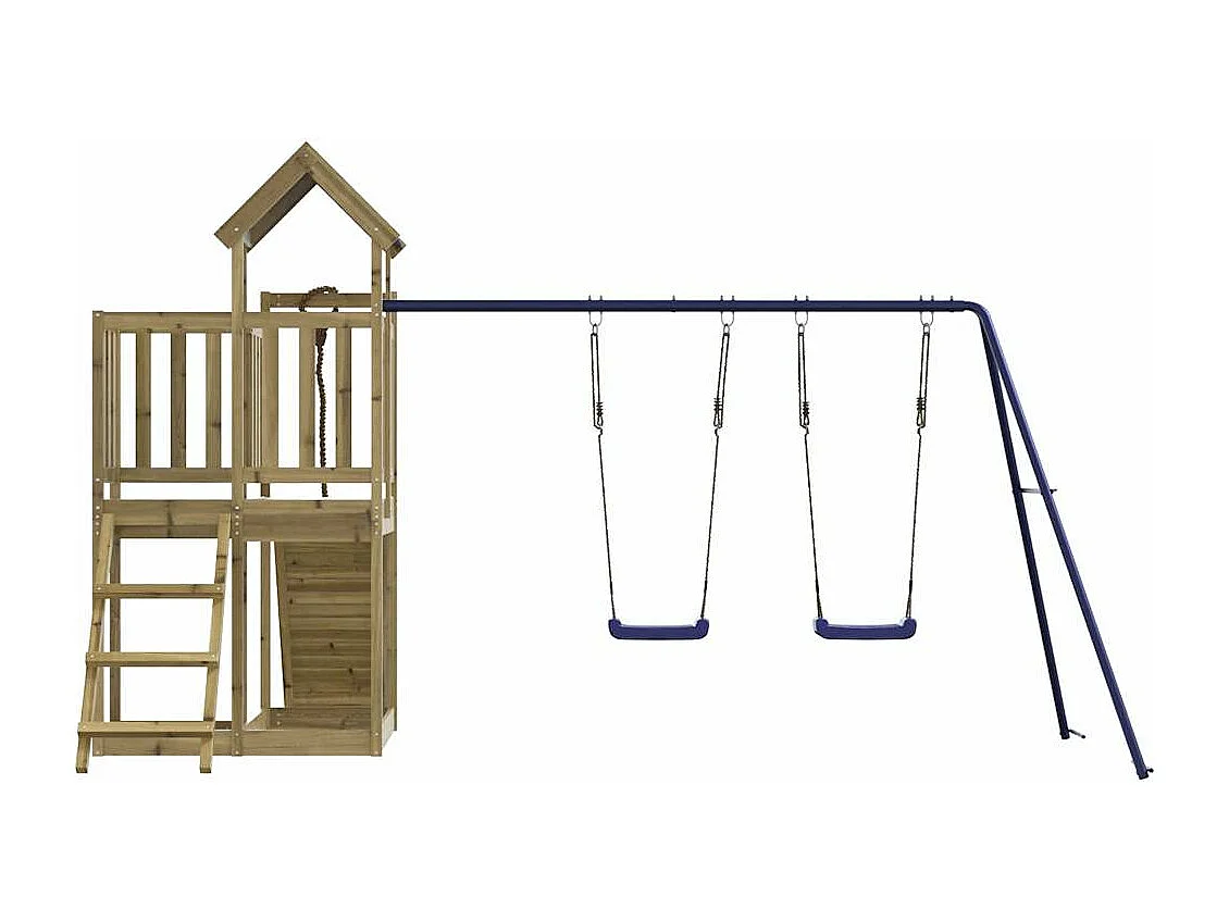 Parque infantil exterior em madeira de pinho impregnada