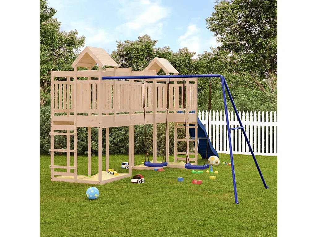 Outdoor-Spielplatz aus massivem Kiefernholz