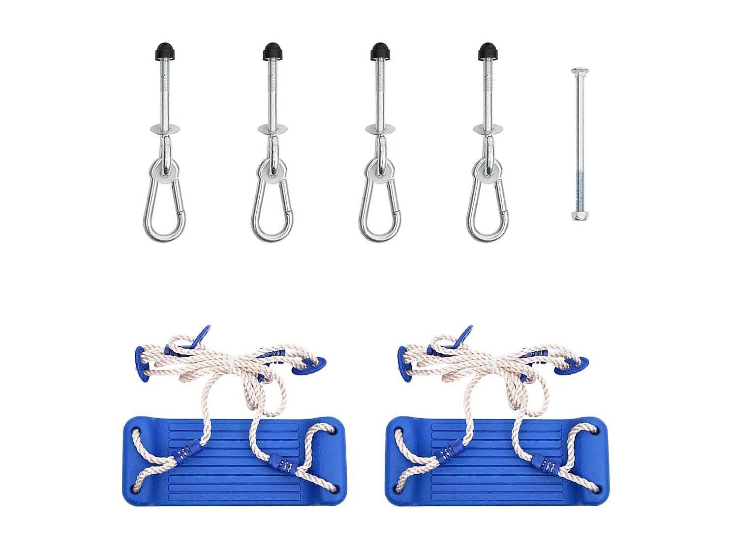 Schommelzitjes met touwen 2 stuks blauw 37x15 cm PE