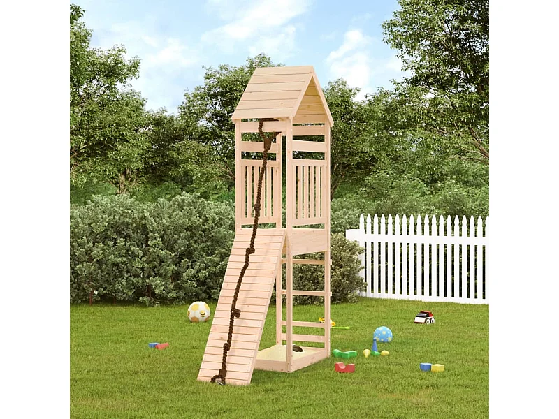 Maisonnette de jeu avec mur d'escalade bois massif de pin